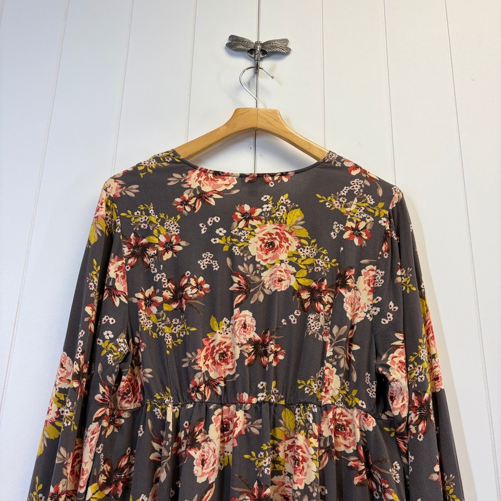Torrid Boho Floral Babydoll Peplum Blouse Womens Size 1X Cottage Peasant Prairie - Picture 8 of 10